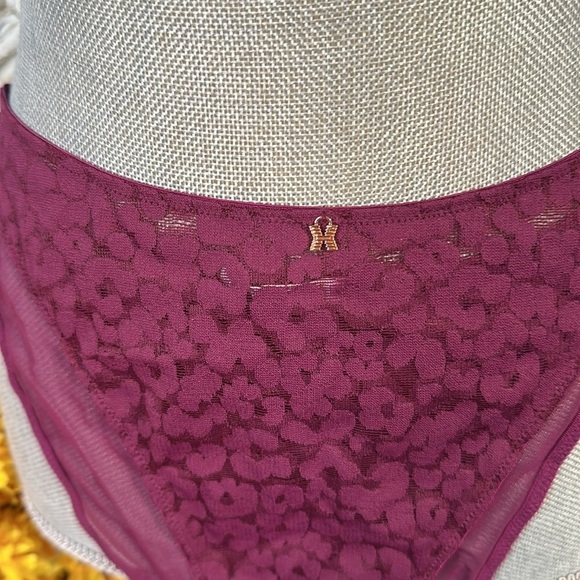 SAVAGE X Fenty by Rihanna NWOT Deep Wine Color Lace Two Piece Set Bra and Panty - Picture 5 of 7